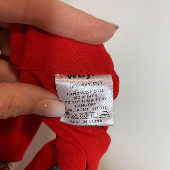 BY THE WAY. red crop top strapless tube top zipper back y2k lovecore 2495 - Picture 6 of 7